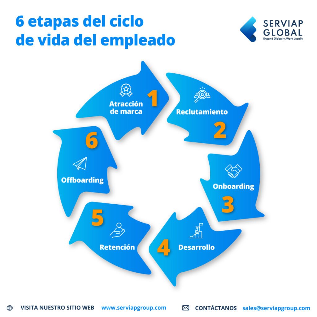 Gráfico de Serviap Global sobre el ciclo de vida del empleado. 
