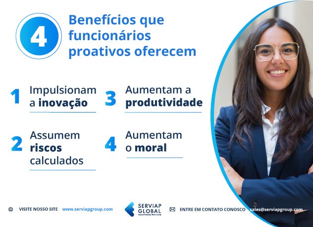 Gráfico mostrando os benefícios de funcionários proativos.